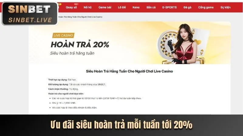 Hoàn trả bắn cá hàng tuần